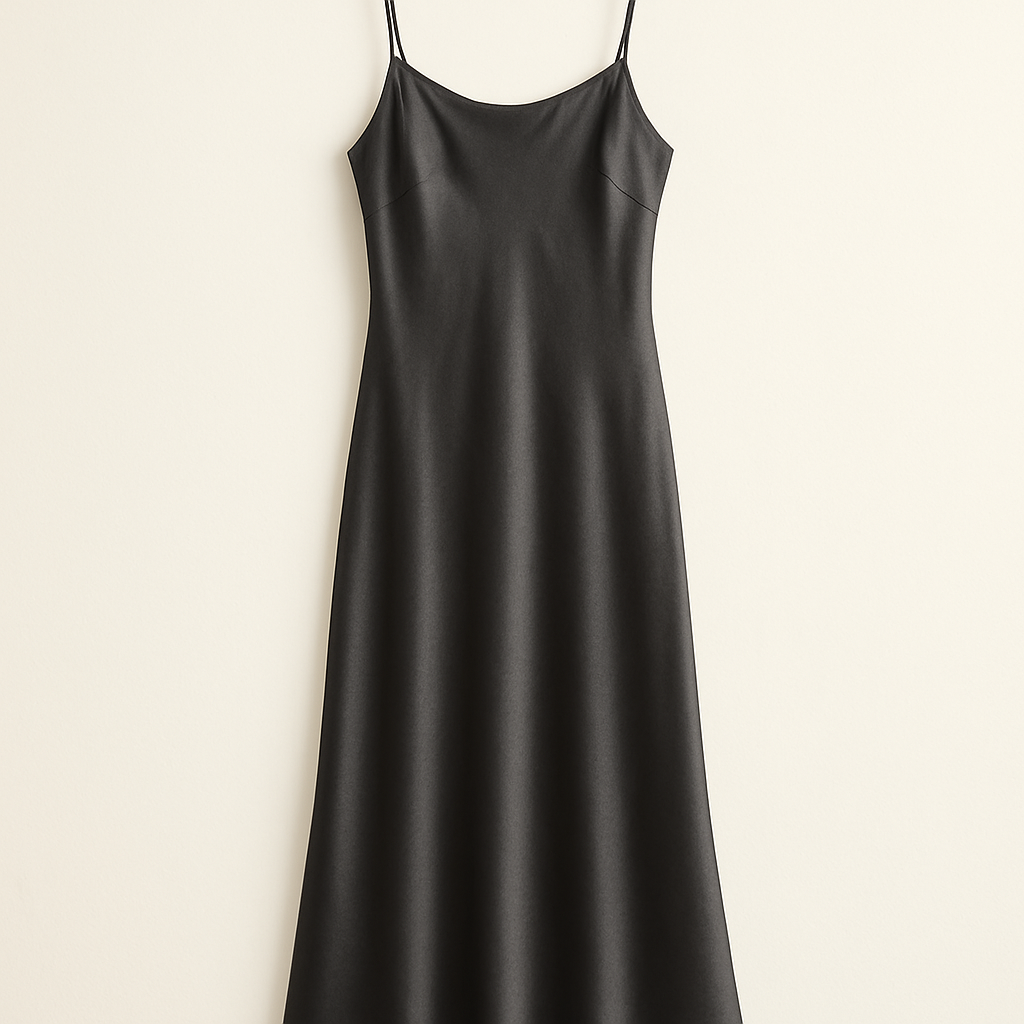 Charcoal Silk Slip Dress